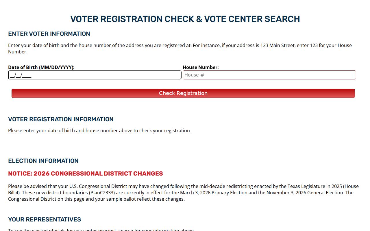 Timberwood Park residents directory Bexar voter lookup form