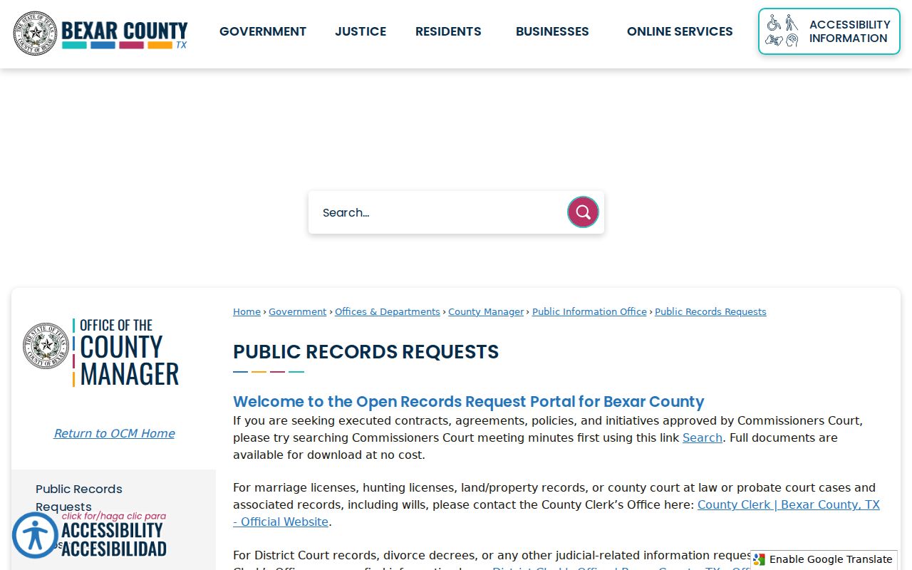 Timberwood Park residents directory Bexar public records request information
